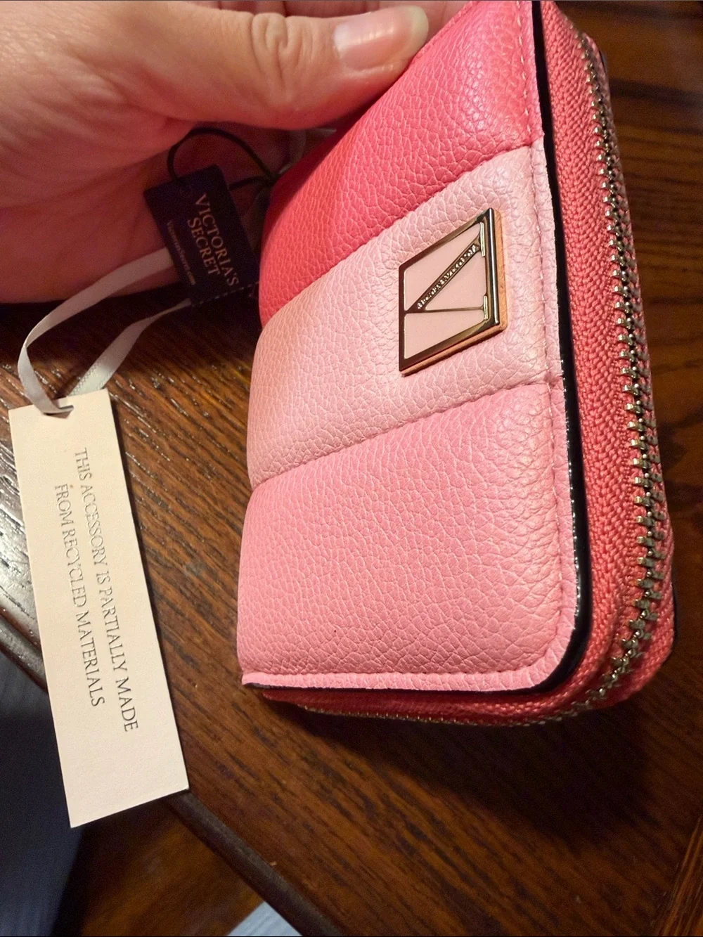 Victoria's Secret Pink Tri-Stripe Zip Around Wallet - Picture 4 of 4